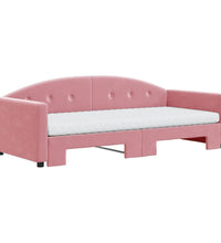 Tagesbett Ausziehbar mit Matratzen Rosa 90x200 cm Samt