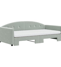 Tagesbett Ausziehbar mit Matratzen Hellgrau 100x200 cm Samt