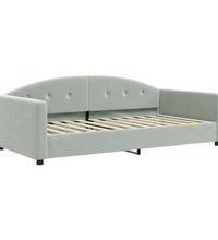 Tagesbett Ausziehbar mit Matratzen Hellgrau 100x200 cm Samt