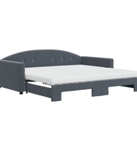 Tagesbett Ausziehbar mit Matratzen Dunkelgrau 100x200 cm Samt