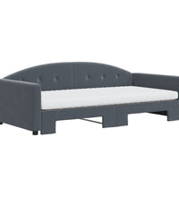 Tagesbett Ausziehbar mit Matratzen Dunkelgrau 100x200 cm Samt