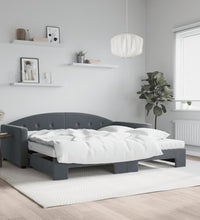 Tagesbett Ausziehbar mit Matratzen Dunkelgrau 100x200 cm Samt