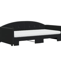 Tagesbett Ausziehbar mit Matratzen Schwarz 100x200 cm Samt