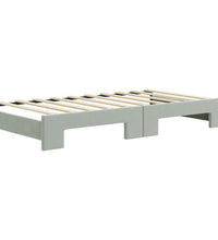 Tagesbett Ausziehbar mit Matratzen Hellgrau 90x190 cm Samt