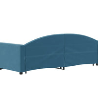 Tagesbett Ausziehbar mit Schubladen Blau 80x200 cm Samt