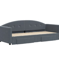 Tagesbett Ausziehbar mit Schubladen Dunkelgrau 80x200 cm Samt