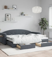 Tagesbett Ausziehbar mit Schubladen Dunkelgrau 80x200 cm Samt