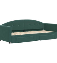 Tagesbett Ausziehbar mit Schubladen Dunkelgrün 80x200 cm Samt