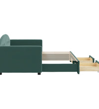 Tagesbett Ausziehbar mit Schubladen Dunkelgrün 80x200 cm Samt