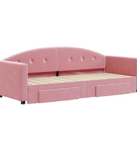 Tagesbett Ausziehbar mit Schubladen Rosa 80x200 cm Samt