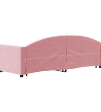 Tagesbett Ausziehbar mit Schubladen Rosa 80x200 cm Samt