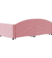 Tagesbett Ausziehbar mit Schubladen Rosa 90x200 cm Samt