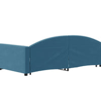 Tagesbett Ausziehbar mit Schubladen Blau 100x200 cm Samt