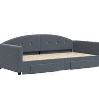 Tagesbett Ausziehbar mit Schubladen Dunkelgrau 100x200 cm Samt