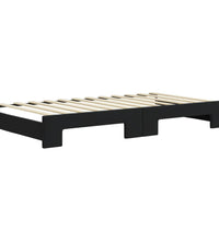 Tagesbett Ausziehbar mit Schubladen Schwarz 100x200 cm Samt