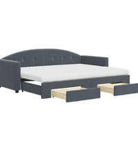 Tagesbett Ausziehbar mit Schubladen Dunkelgrau 80x200 cm Samt