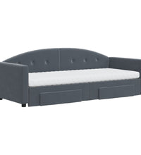 Tagesbett Ausziehbar mit Schubladen Dunkelgrau 80x200 cm Samt