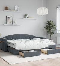 Tagesbett Ausziehbar mit Schubladen Dunkelgrau 80x200 cm Samt
