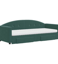 Tagesbett Ausziehbar mit Schubladen Dunkelgrün 80x200 cm Samt