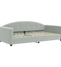 Tagesbett Ausziehbar mit Schubladen Hellgrau 100x200 cm Samt