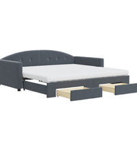 Tagesbett Ausziehbar mit Schubladen Dunkelgrau 100x200 cm Samt
