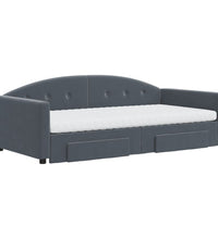Tagesbett Ausziehbar mit Schubladen Dunkelgrau 100x200 cm Samt