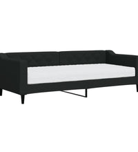 Tagesbett mit Matratze Schwarz 80x200 cm Stoff