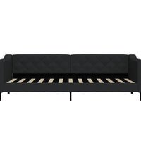 Tagesbett mit Matratze Schwarz 80x200 cm Stoff