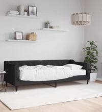 Tagesbett mit Matratze Schwarz 80x200 cm Stoff