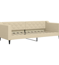 Tagesbett mit Matratze Creme 80x200 cm Stoff