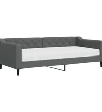 Tagesbett mit Matratze Dunkelgrau 90x200 cm Stoff