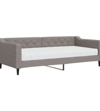 Tagesbett mit Matratze Taupe 90x200 cm Stoff