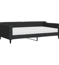 Tagesbett mit Matratze Schwarz 100x200 cm Stoff