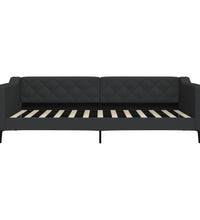 Tagesbett mit Matratze Schwarz 100x200 cm Stoff