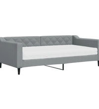 Tagesbett mit Matratze Hellgrau 90x190 cm Stoff
