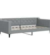 Tagesbett mit Matratze Hellgrau 90x190 cm Stoff
