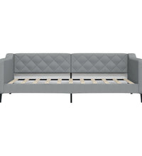 Tagesbett mit Matratze Hellgrau 90x190 cm Stoff