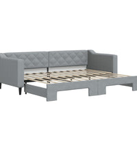 Tagesbett Ausziehbar Hellgrau 80x200 cm Stoff