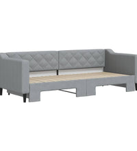 Tagesbett Ausziehbar Hellgrau 80x200 cm Stoff