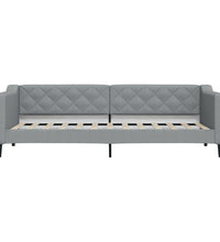 Tagesbett Ausziehbar Hellgrau 80x200 cm Stoff