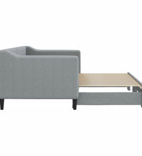 Tagesbett Ausziehbar Hellgrau 80x200 cm Stoff