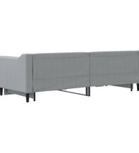 Tagesbett Ausziehbar Hellgrau 80x200 cm Stoff