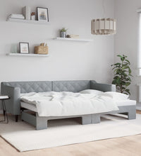 Tagesbett Ausziehbar Hellgrau 80x200 cm Stoff