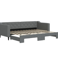 Tagesbett Ausziehbar Dunkelgrau 80x200 cm Stoff
