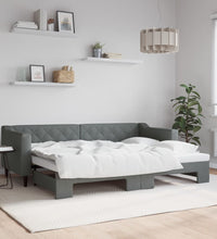 Tagesbett Ausziehbar Dunkelgrau 80x200 cm Stoff