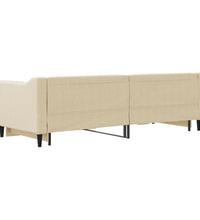 Tagesbett Ausziehbar Creme 80x200 cm Stoff