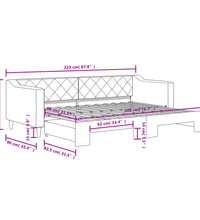 Tagesbett Ausziehbar Creme 80x200 cm Stoff