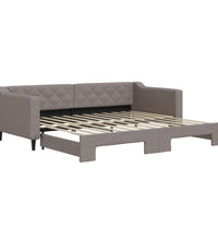 Tagesbett Ausziehbar Taupe 90x200 cm Stoff