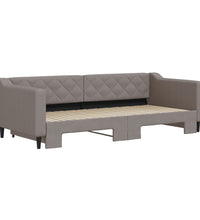 Tagesbett Ausziehbar Taupe 90x200 cm Stoff