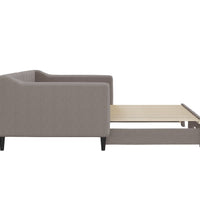 Tagesbett Ausziehbar Taupe 90x200 cm Stoff